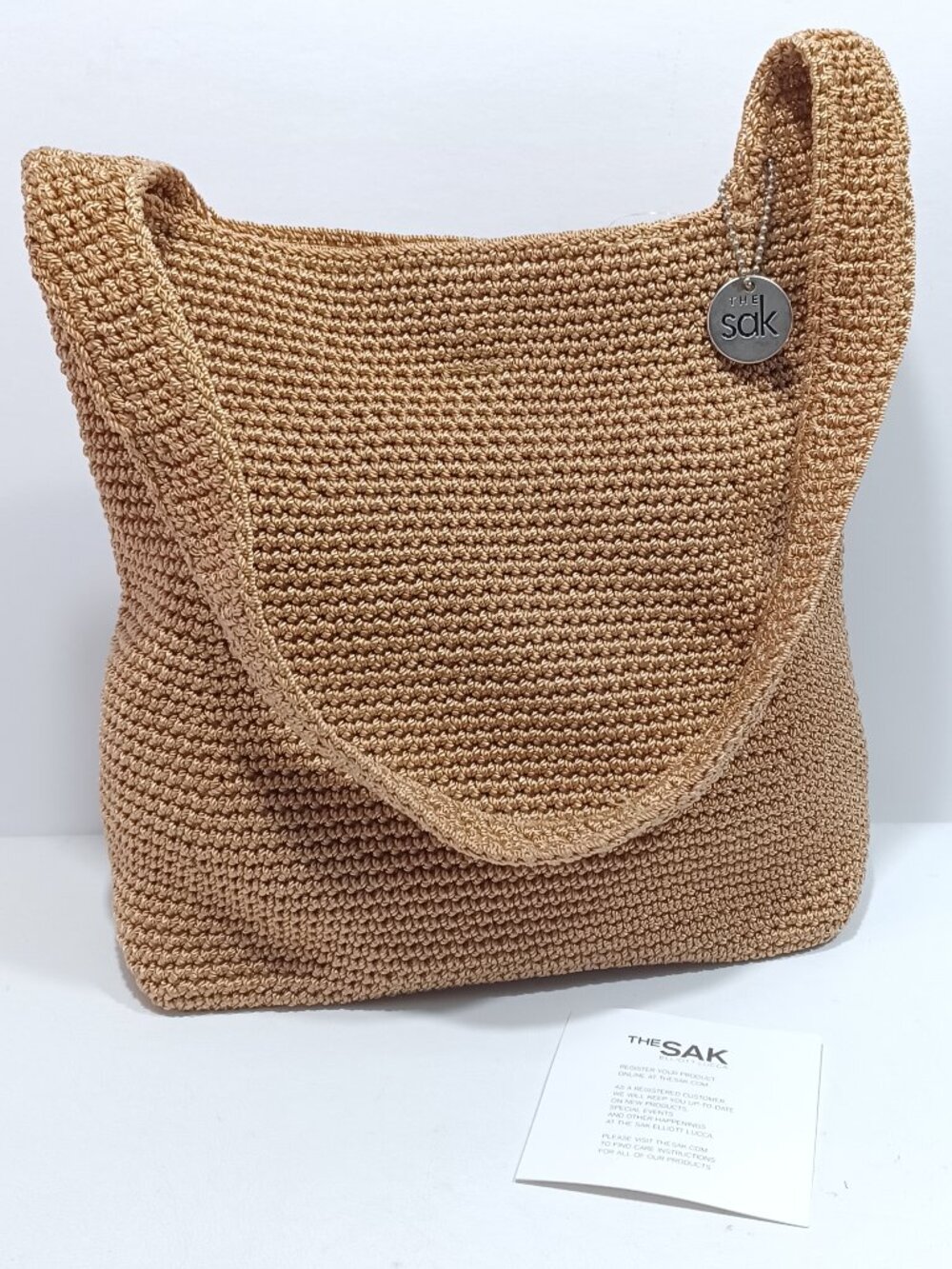 The Sak Crochet Elliot Lucca Tan Shoulder Bag Single Strap